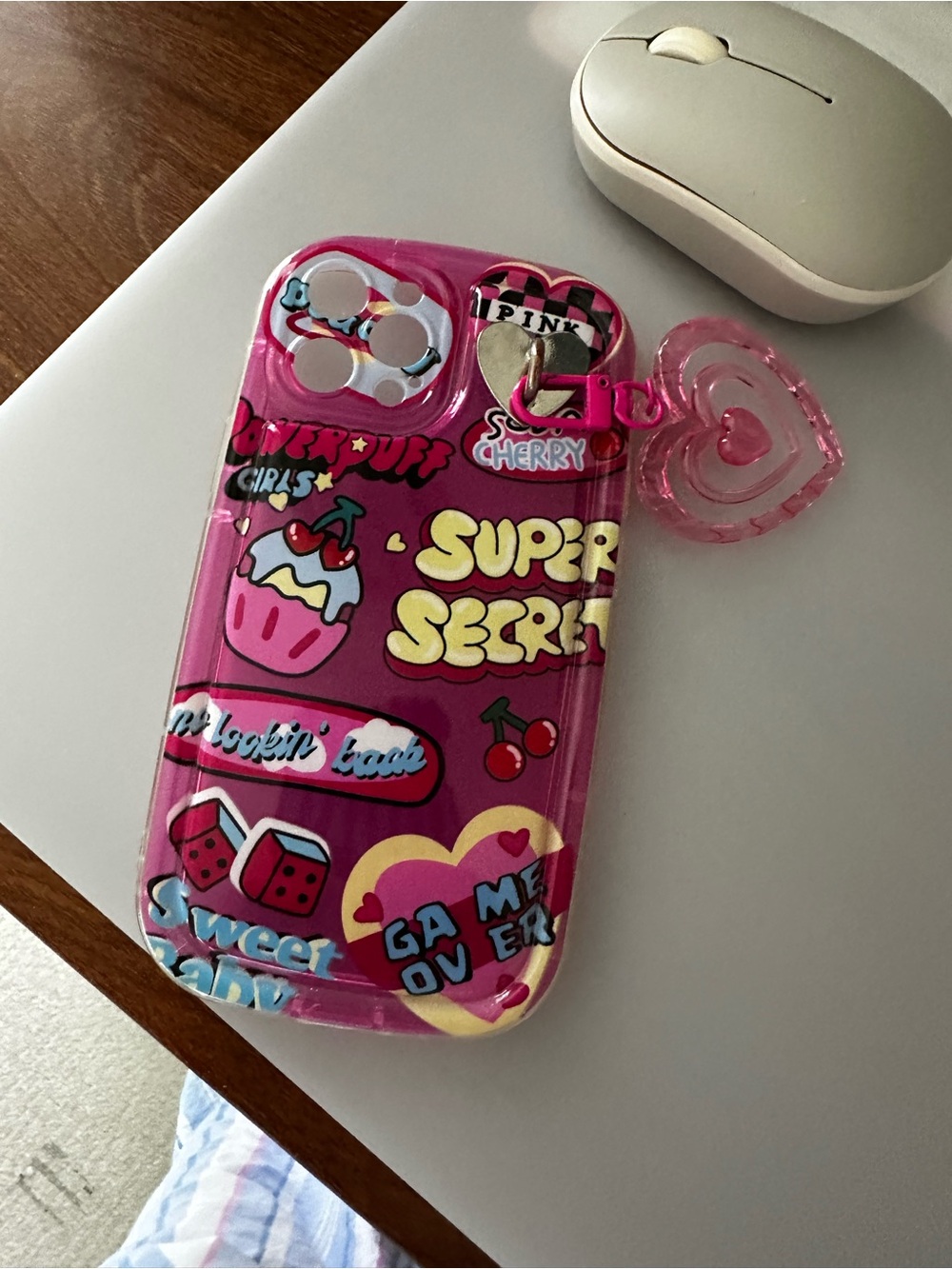 Pink Graphic Heart Charm Phone Case for iPhone 12 Pro Max